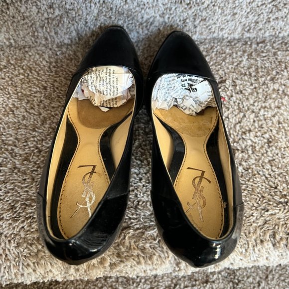 Yves Saint Laurent Women's Black Patent Leather Heels - Picture 8 of 11